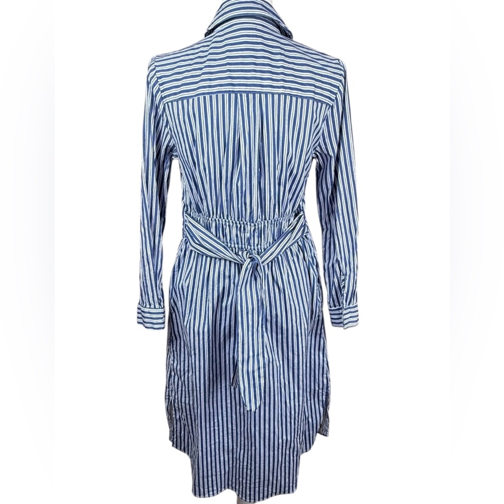 Kate and Lily Midi Shirt Dress Blue White Striped Button Front 8 - Picture 6 of 6